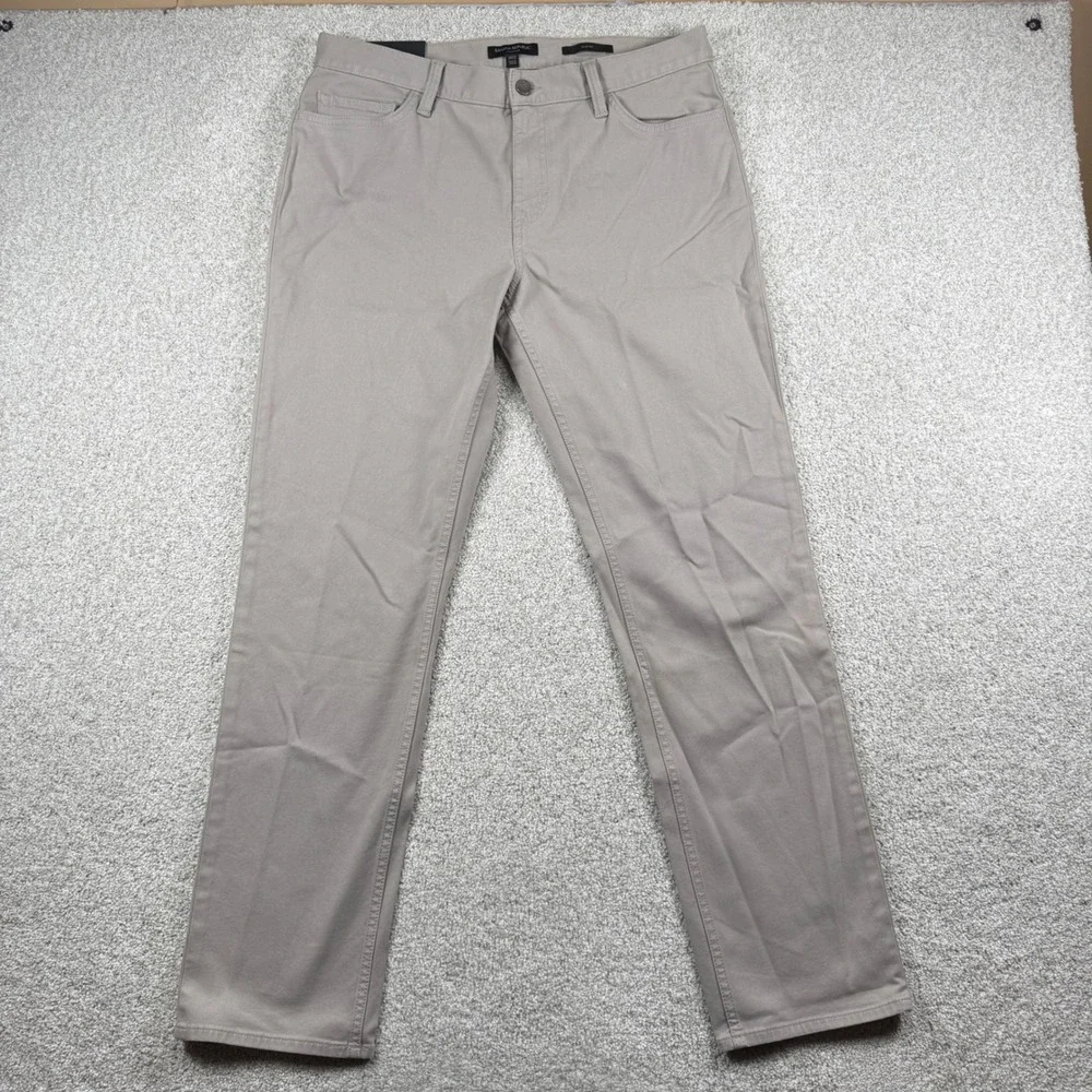 NEW Banana Republic Traveler Pants Mens 34x32 Tan Slim Fit Chino Khaki